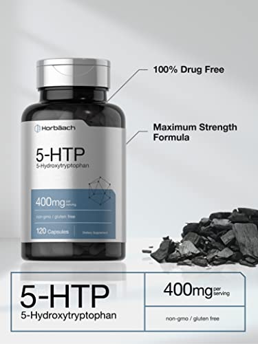 5HTP 400mg | 120 Capsules | 5-HTP Extra Strength Supplement | Non-GMO, Gluten Free Horbäach