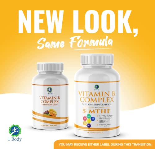 1 Body Vitamin B Complex – 5-MTHF Folate with B1, B2, B5, B6