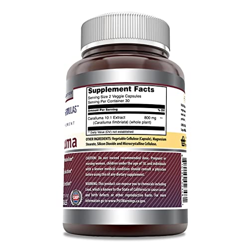 Amazing Formulas Caralluma Dietary Supplement 800 mg 60 Veggie Capsules Amazing Nutrition