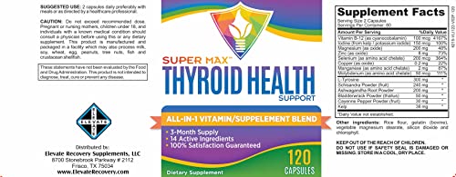 3-Month Thyroid Support Supplement (All-in-1 Formula) with 14 Active Ingredients 