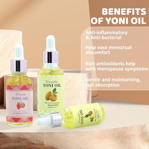 3 Packs Yoni Oil for Women, 100% Natural Feminine Oil Intimate Deodorant for Women, Eliminates Odor Wovarkie