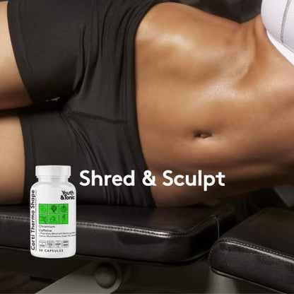 Youth & Tonic Shred Sculpt Lean 3 x Diet Pills w Water Weight Away & Cortithermo Shape