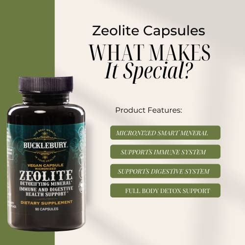 BUCKLEBURY Zeolite Micronized Smart Mineral Capsules - Supports Detox, Immune BUCKLEBURY