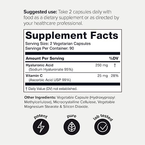 Ultra High Purity Hyaluronic Acid Capsules - 95%+ Highly Purified and Highly Bioavailable