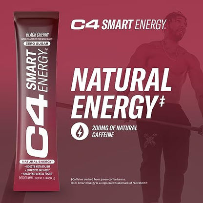 C4 Smart Energy Powder Stick Packs - Sugar Free Performance Fuel & Nootropic Brain