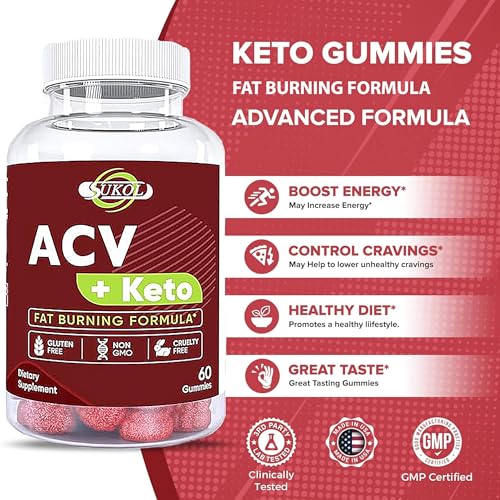 60 Counts Keto ACV Gummies Advanced Formula - Diet Gummies for Women & Men Sukol