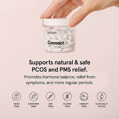 Brilliant Connect Period Health Supplement – Promotes Relief from Cramps, Fatigue Feel Brilliant