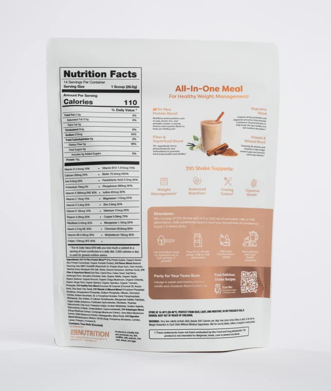 310 Nutrition - All In One Meal Replacement Shake - Fiber Rich Vegan Superfood Blend 310 Nutrition