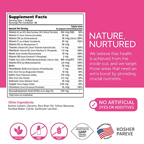 Zahler Mighty Mini Prenatal Vitamin with DHA & Folate - Certified Kosher - All Natural Prenatal Vitamins