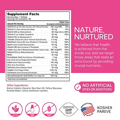 Zahler Mighty Mini Prenatal Vitamin with DHA & Folate - Certified Kosher - All Natural Prenatal Vitamins