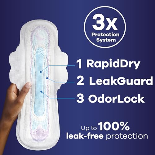 Always Ultra Thin Feminine Pads for Women, Size 5, Extra Heavy, Overnight Absorbency Always