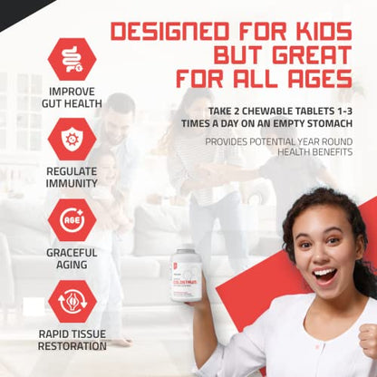 Bovine Colostrum Chewable Tablets - TBR Labs - with Immunoglobulins and Lactoferrin TBR Labs