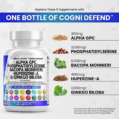 Alpha GPC Choline 300mg Phosphatidylserine 3000mg Bacopa Monnieri