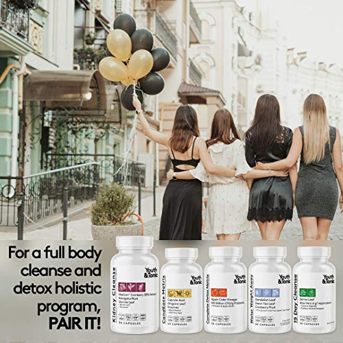 Youth & Tonic Kidney Cleanse Detox for Residual Metabolic Waste & Excess Body Water for Urinary Tract
