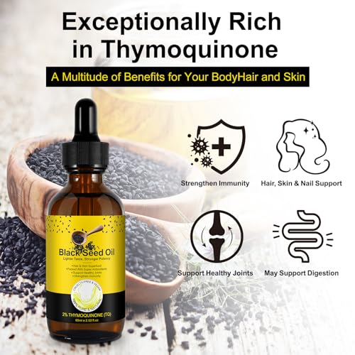 2 Pack Black Seed Oil, Organic Cold Pressed Unrefined Black Seed Oil, Pure Natural Black BDBFZCFP