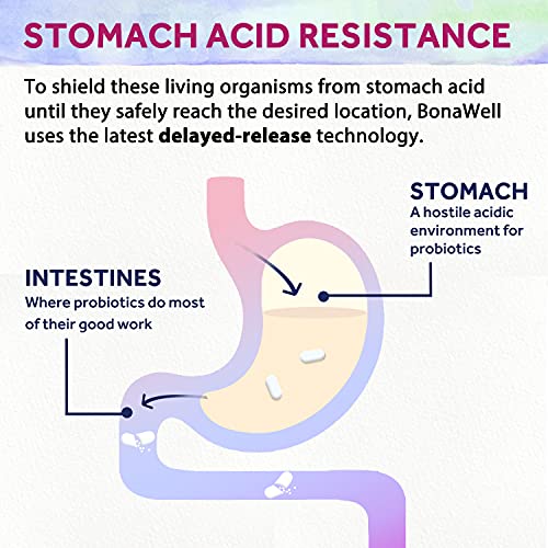 Bonawell Probiotics for Women 100B, with Organic Prebiotic, Cranberry for Feminine Health Bonawell