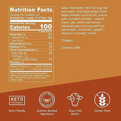 Bulletproof Pumpkin Spice Creamer, 14.8 Ounces, Keto Coffee Powder Creamer Bulletproof