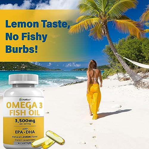 Burpless Fish Oil Pills. Triple Strength Omega 3 Fish Oil Burpless. EPA DHA Omega 3 Supplement Dr. Matthew