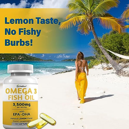 Burpless Fish Oil Pills. Triple Strength Omega 3 Fish Oil Burpless. EPA DHA Omega 3 Supplement Dr. Matthew