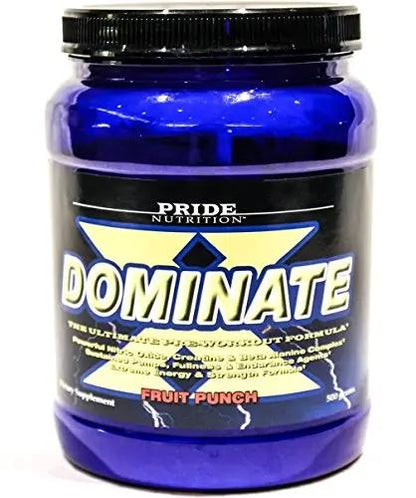 #1 Pre Workout - Dominate X 500g- Best Nitric Oxide & Creatine Pre-Workout Formula- Buffers Lactic Acid, Maximize Muscle Size & Strength (Fruit Punch, 25 Servings Per Bottle- 3 Bottles(75 Servings)