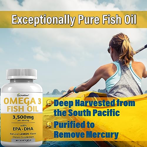 Burpless Fish Oil Pills. Triple Strength Omega 3 Fish Oil Burpless. EPA DHA Omega 3 Supplement Dr. Matthew
