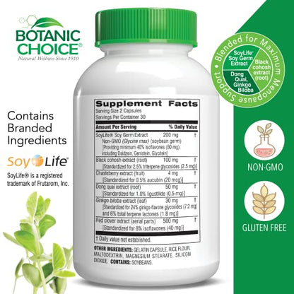 Botanic Choice Natural Menopause Hot Flash Relief Balance Supplement for Women - Powerful Herbal Blend