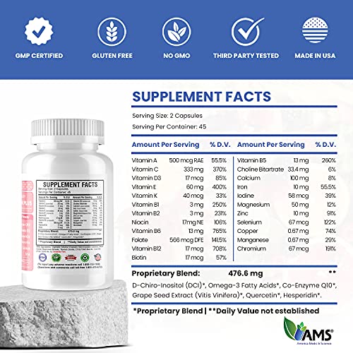 America Medic & Science Preconception Plus (90 Capsules) Conception and Fertility Supplement America Medic & Science