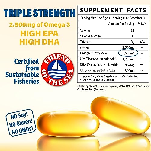 Burpless Fish Oil Pills. Triple Strength Omega 3 Fish Oil Burpless. EPA DHA Omega 3 Supplement Dr. Matthew