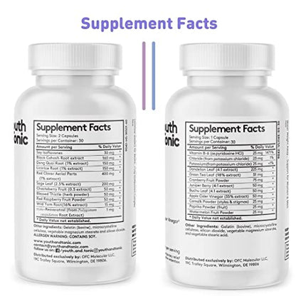 Youth & Tonic Water Retention Pills for Women and Hormone Balance Capsules for Swelling & Loss