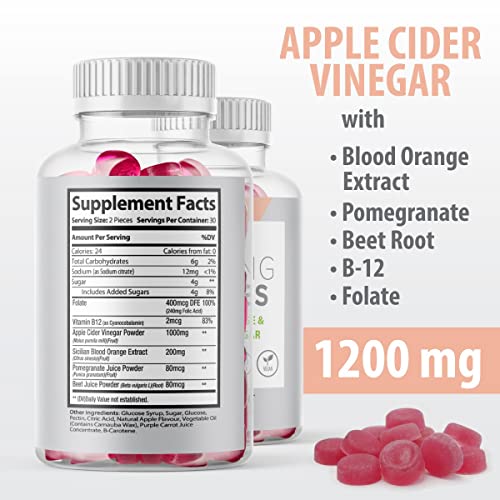 (Official 2 Pack) Slimming Gummies It Works with Apple Cider Vinegar and Sicilian Blood Orange Extract Max-Bio