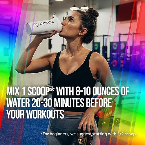 ALPHA LION Superhuman Pre Workout Powder, Beta Alanine, L-Taurine & Tri-Source ALPHA LION