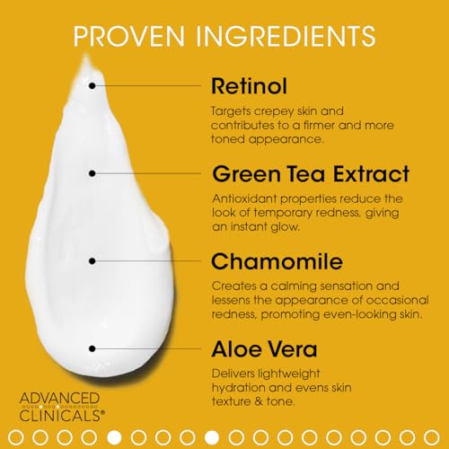 Advanced Clinicals Retinol Cream. Value Set- Two spa size 16oz bottles with pump Advanced Clinicals