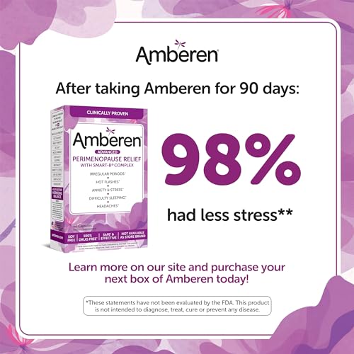 Amberen Perimenopause, Peri-Menopause Multi-Symptom Relief, Vitamin B, Vitamin E & Antioxidants Amberen