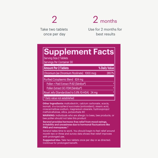 Bonafide Serenol PMS Relief – Hormone-Free, Drug-Free Relief from Mood Swings & Irritability Due