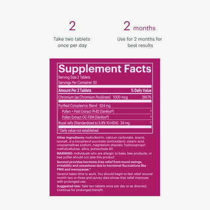 Bonafide Serenol PMS Relief – Hormone-Free, Drug-Free Relief from Mood Swings & Irritability Due