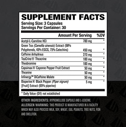 Burn XT Black Thermogenic Fat Burner - Weight Loss Supplement, Appetite Suppressant