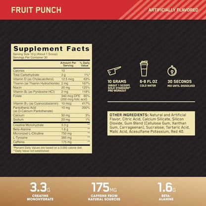 OPTIMUM NUTRITION Gold Standard Pre-Workout with Creatine, Beta-Alanine Optimum Nutrition