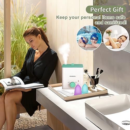 YTYOMUR Menstrual Cup Steamer Sterilizer with 2 Reusable Period Cups, Menstrual Cups Cleaner