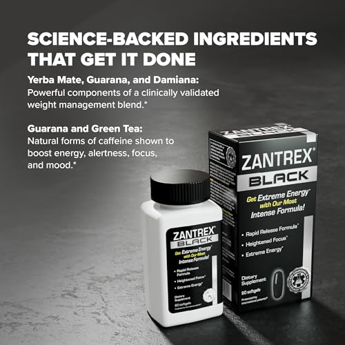 Zantrex Black – Energizing Weight Management Supplement Pills – Clinically Validated Zantrex