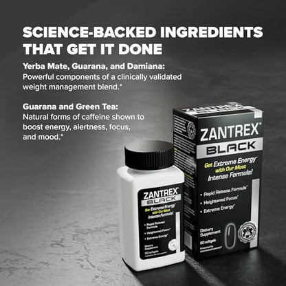 Zantrex Black – Energizing Weight Management Supplement Pills – Clinically Validated Zantrex