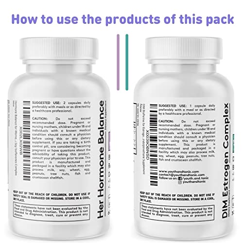 Youth & Tonic Menopause & PMS Support for Women Through Balanced Estrogen Metabolism – 90 Pills