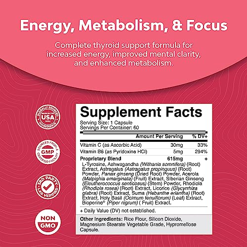 Advanced Thyroid Support for Women with Ashwagandha - Adaptogenic Thyroid Supplement Natures Craft