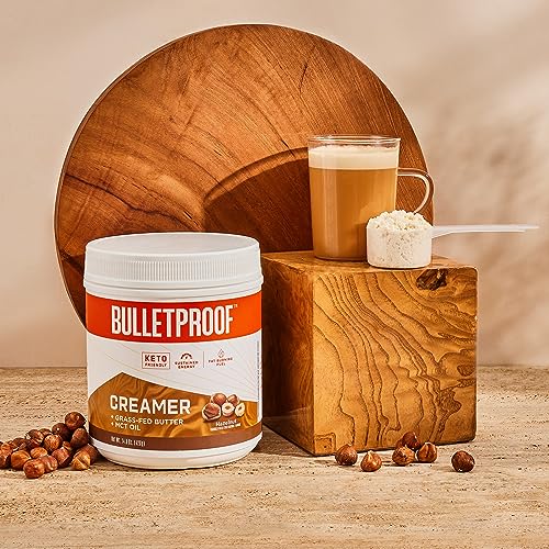 Bulletproof Hazelnut Creamer, 14.8 Ounces, Keto Coffee Creamer with MCT Oil and Grass