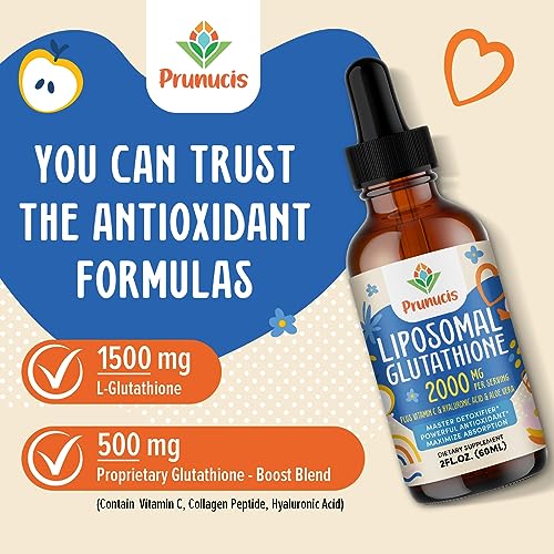 2000MG Liposomal Glutathione Liquid, 98% Absorption, Glutathione Liquid Supplement Prunucis