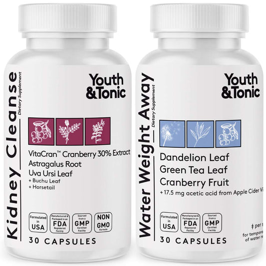 Youth & Tonic Daily Water Retention Pills for Kidney Cleanse Swelling and Excess Body Fluid
