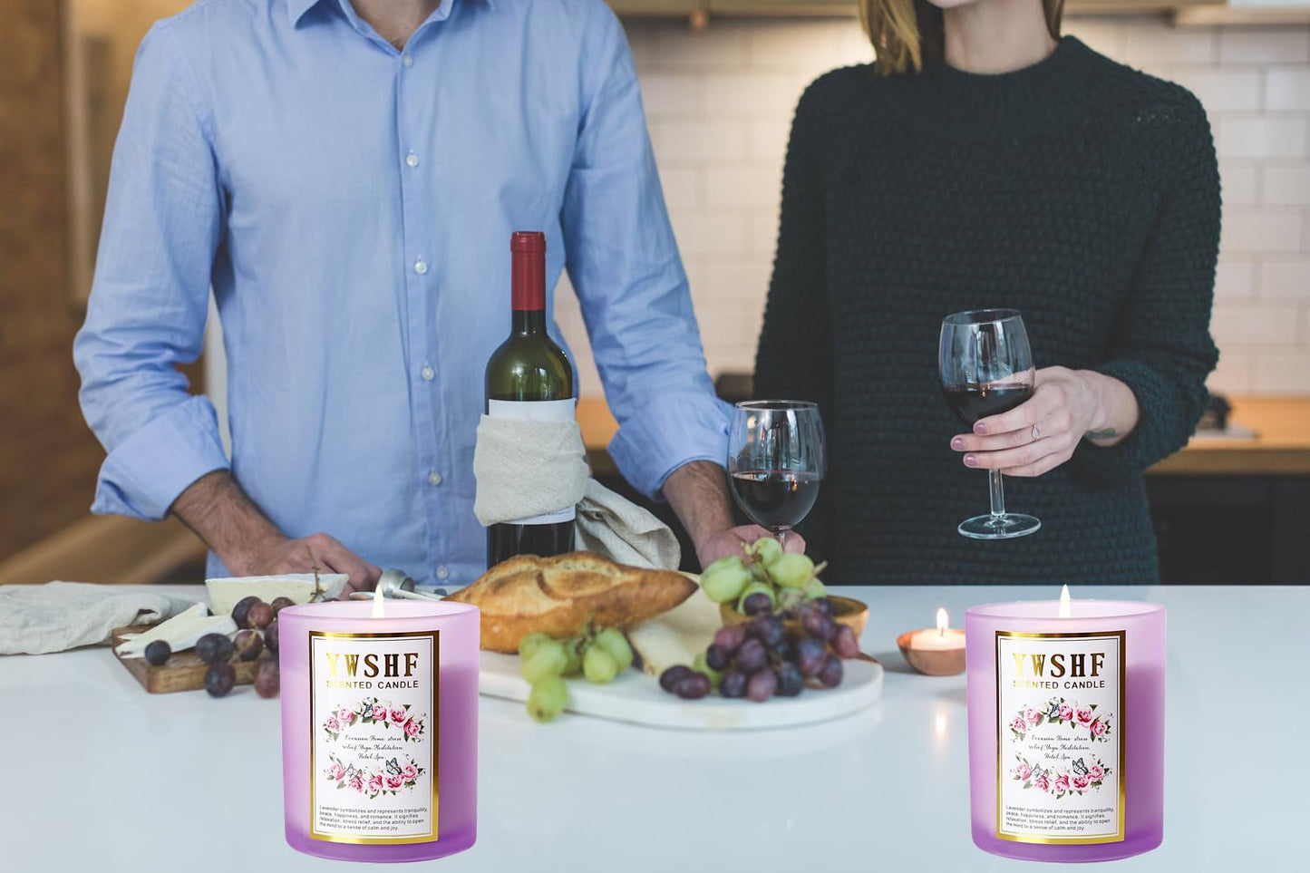 YWSHF Aromatherapy Candles,Scented Candle,Lavender Candle,8.5oz Stree Relief Candles Gift