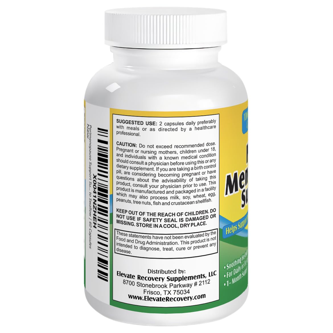 2-Month Perimenopause Support Supplement (All-in-1) Herbal Extract Relief Formula with 12 Active Ingredients Elevate Recovery Supplements