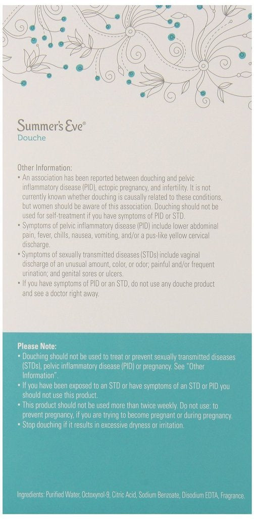 (Pack of 4 Bottles) Summer's Eve Fresh Scent Douche Vinegar & Water, Feminine Wash, 4.5oz Bottles Summer's Eve