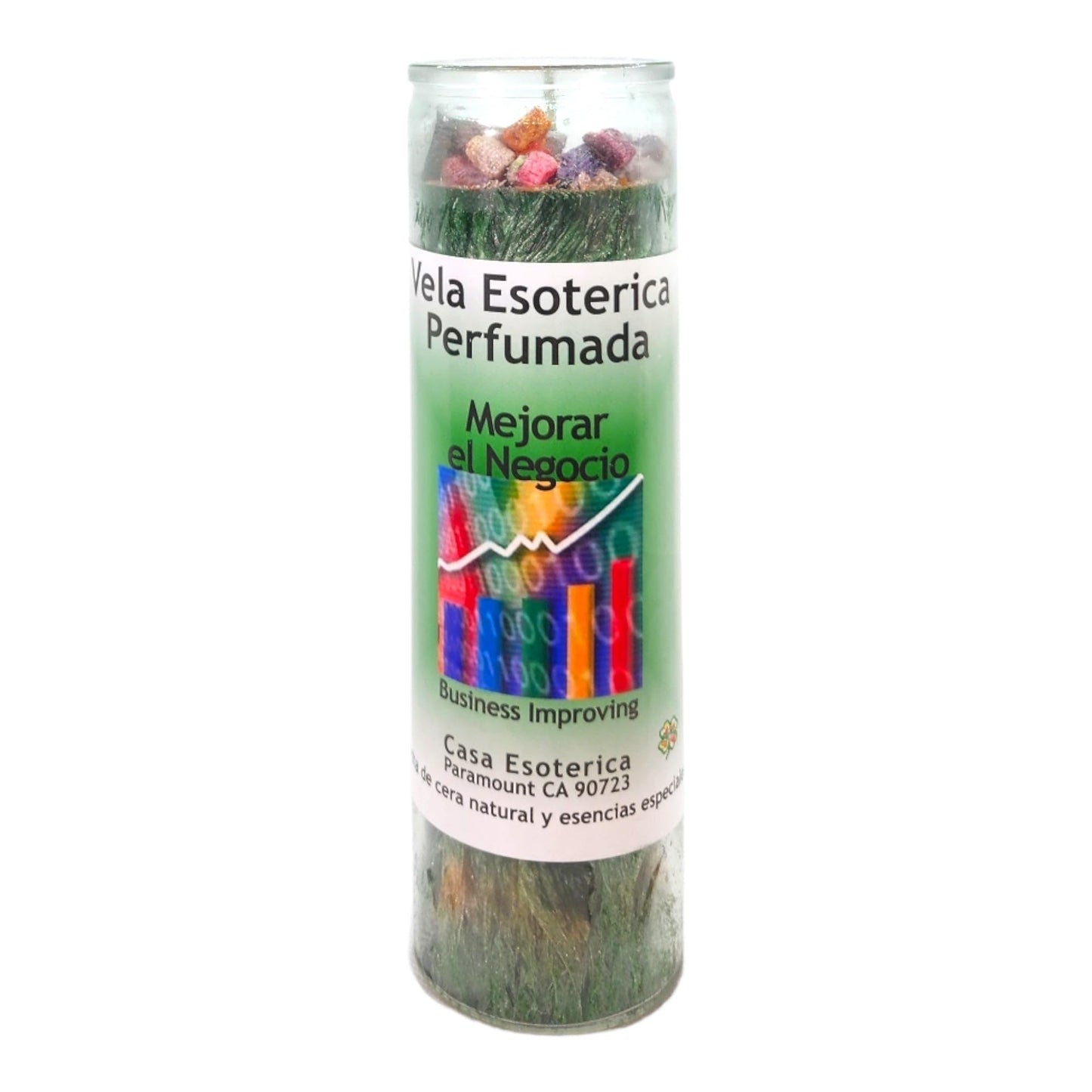 Business IMPROVING-Palm Wax Spiritual Intention Spell Candle-[Green] | Vela CASA ESOTERICA PERFUMADA