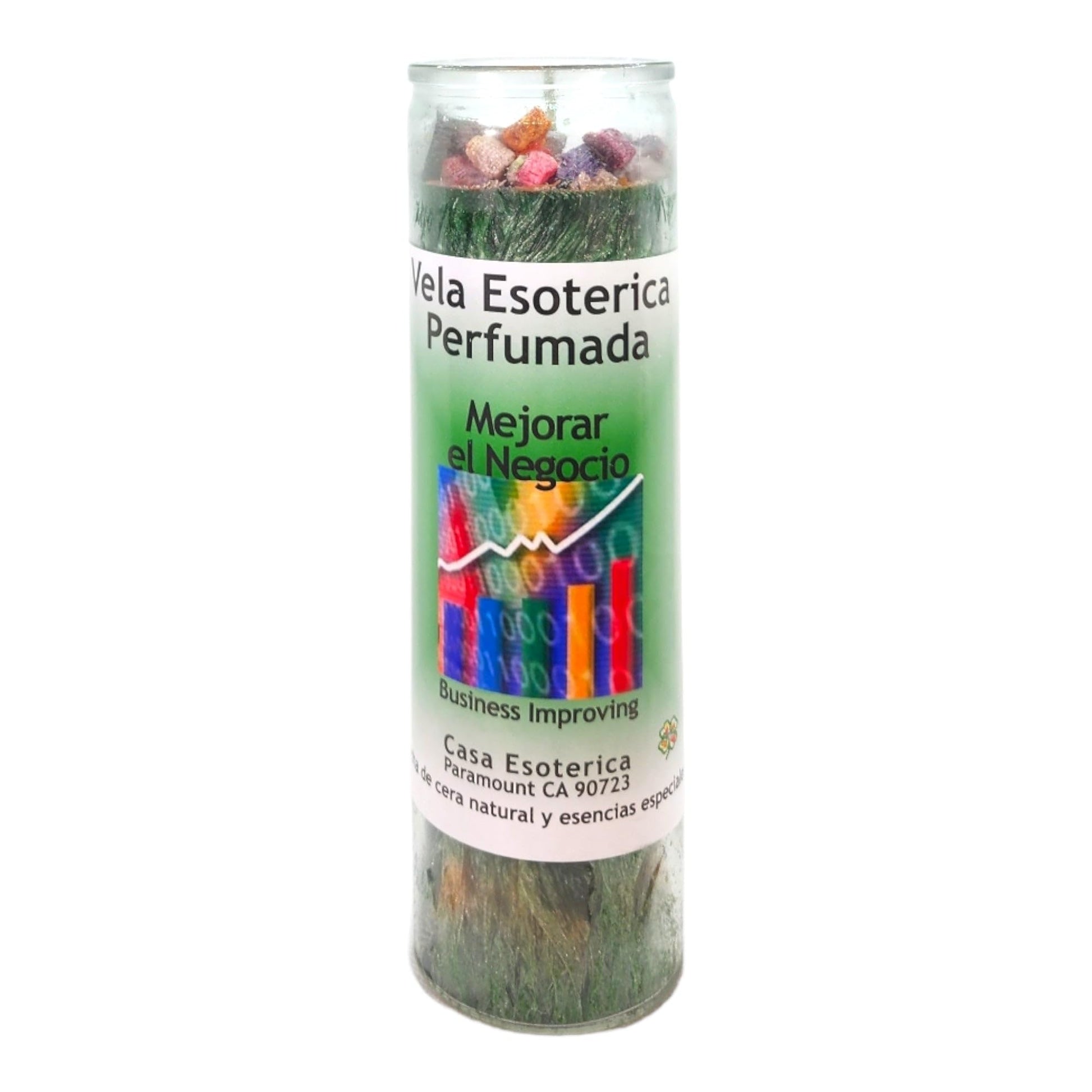 Business IMPROVING-Palm Wax Spiritual Intention Spell Candle-[Green] | Vela CASA ESOTERICA PERFUMADA
